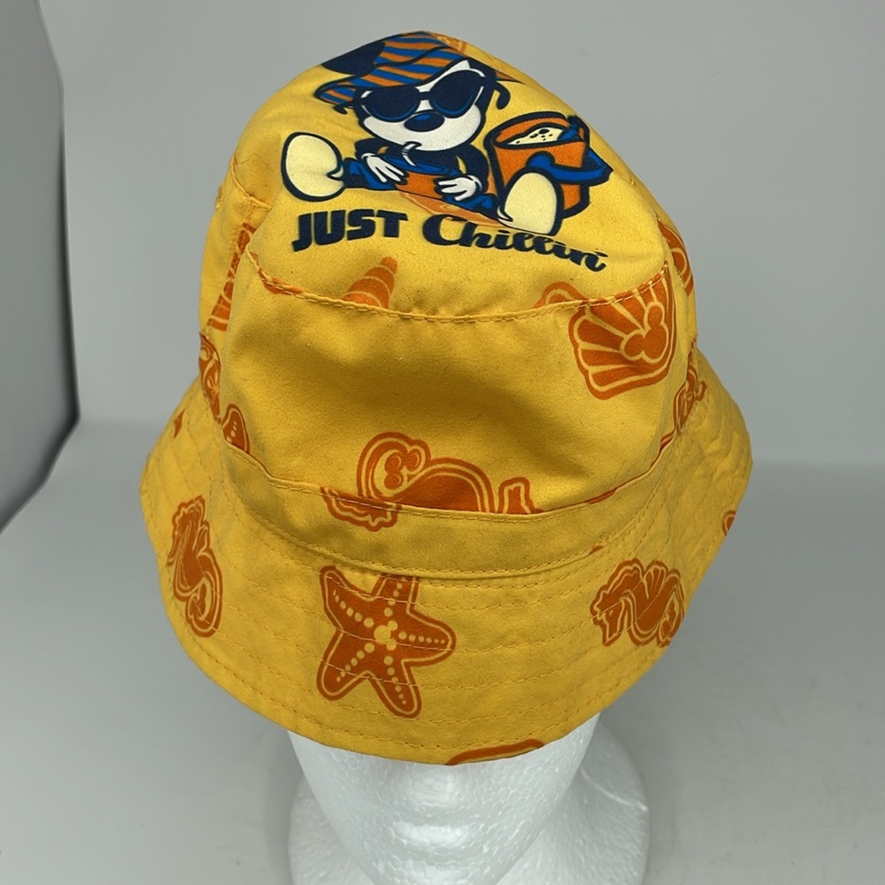 New Disney Parks Beach Sun Hat Infant Size ~ Mickey Mouse Yellow ~ Just Chillin'